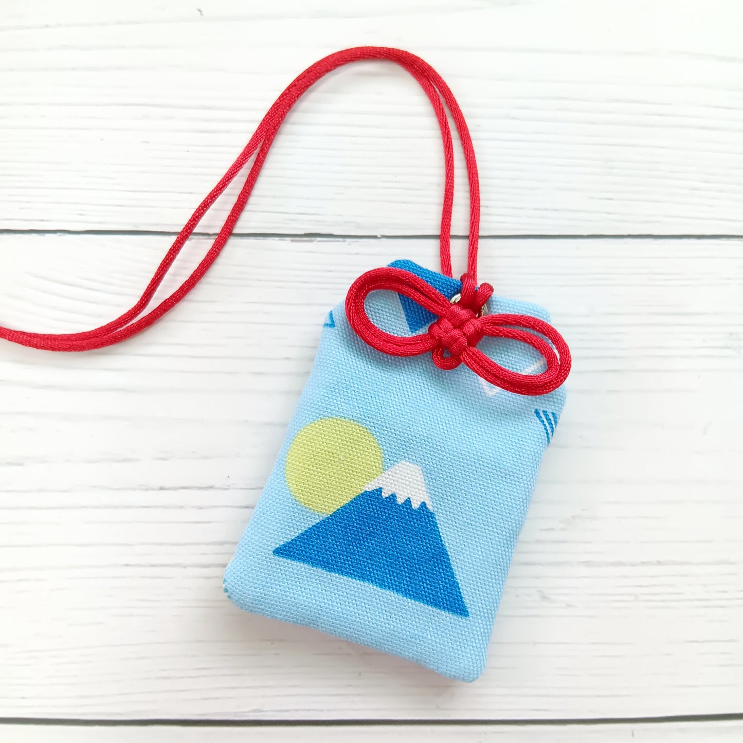 【可客製祝福】和風富士山。御守款平安符袋 (可繡名字)
