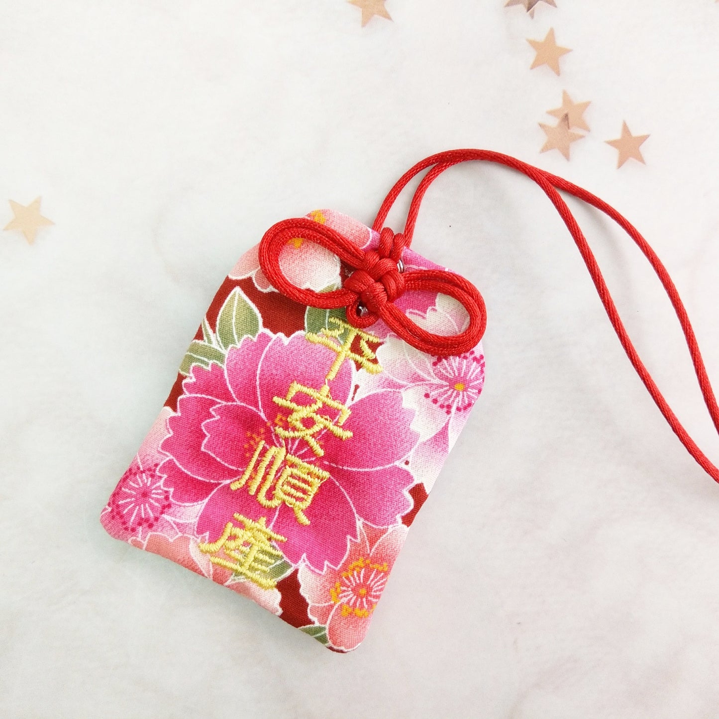 【可客製祝福】富貴櫻花。御守款平安符袋 (可繡名字)