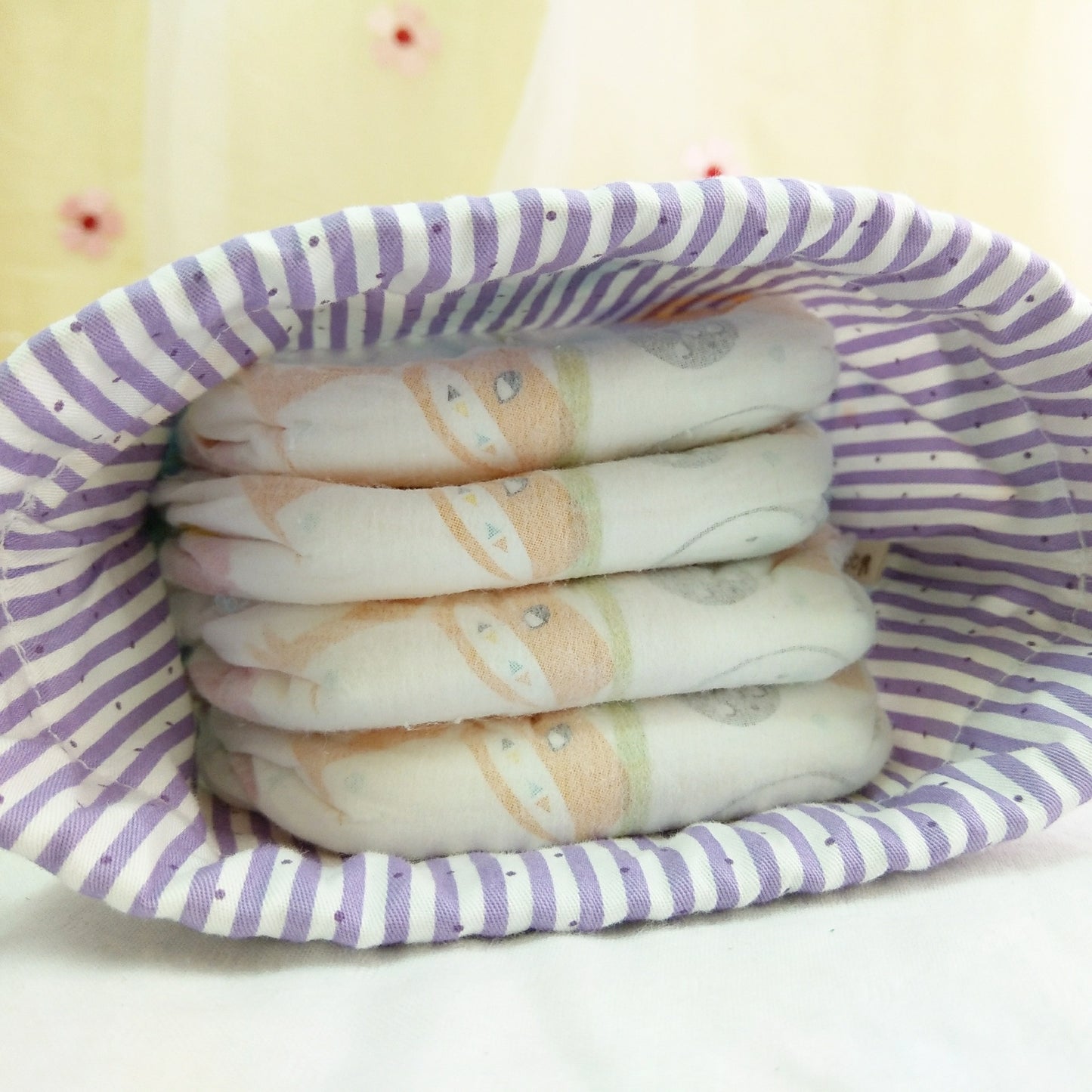 免費繡名字。都是兔兔-3款可選。束口袋 尿布袋 衣物袋