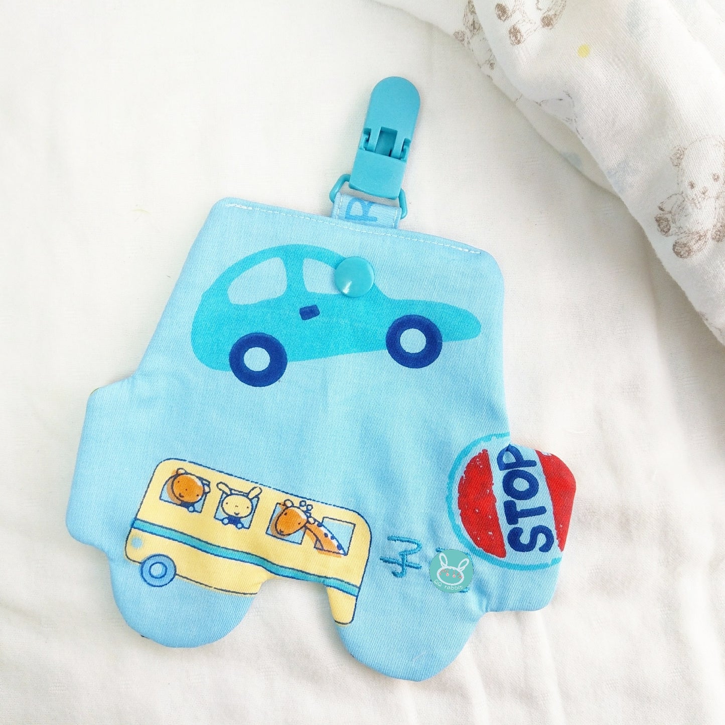 都是車車-9款可選。車子造型雙面純棉手帕 / 附夾手帕 (可繡名字)