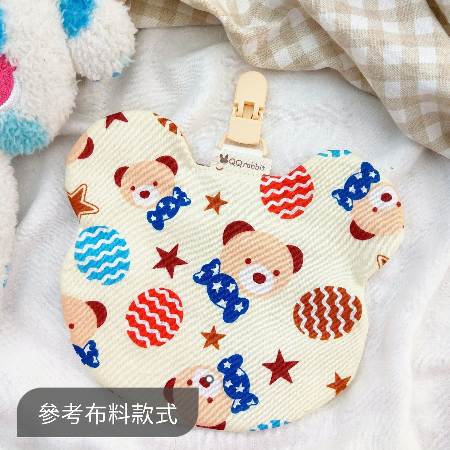 免費繡名字。都是熊熊。熊頭造型膨膨熊耳響紙安撫巾