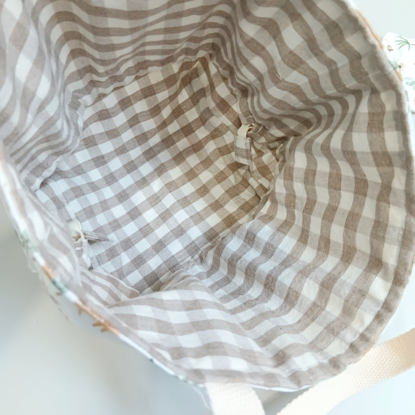 附姓名吊牌。花草動物。幼兒園小學適用 可機洗束口便當袋 餐袋