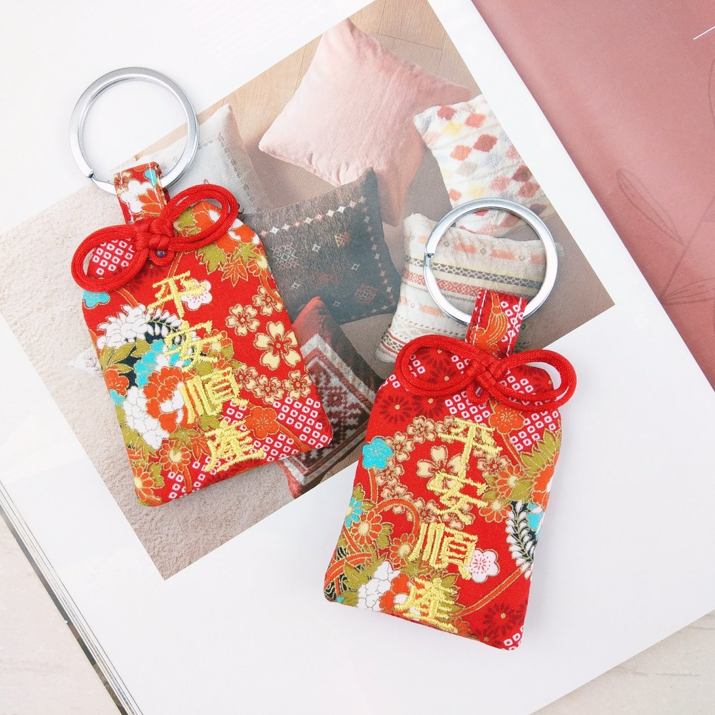 【可客製祝福】花開富貴。御守款平安符袋 (可繡名字)