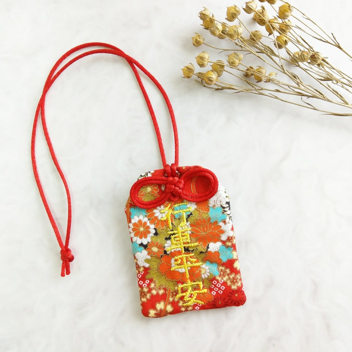 【可客製祝福】花開富貴。御守款平安符袋 (可繡名字)